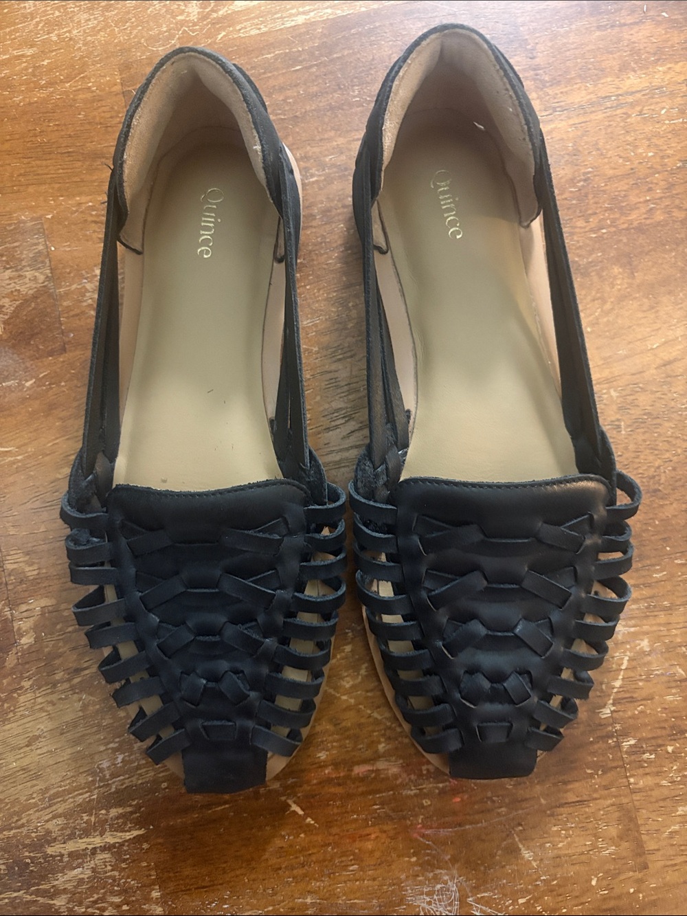Quince Black Woven Leather Loafers